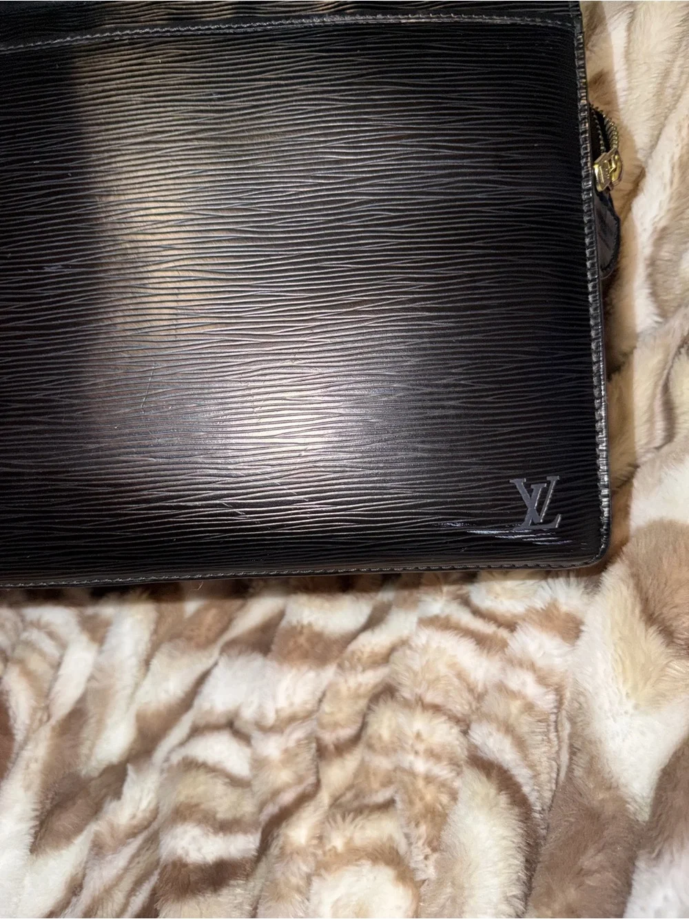 Louis Vuitton Black Epi Leather Top-Handle Briefcase with Subtle LV Monogram